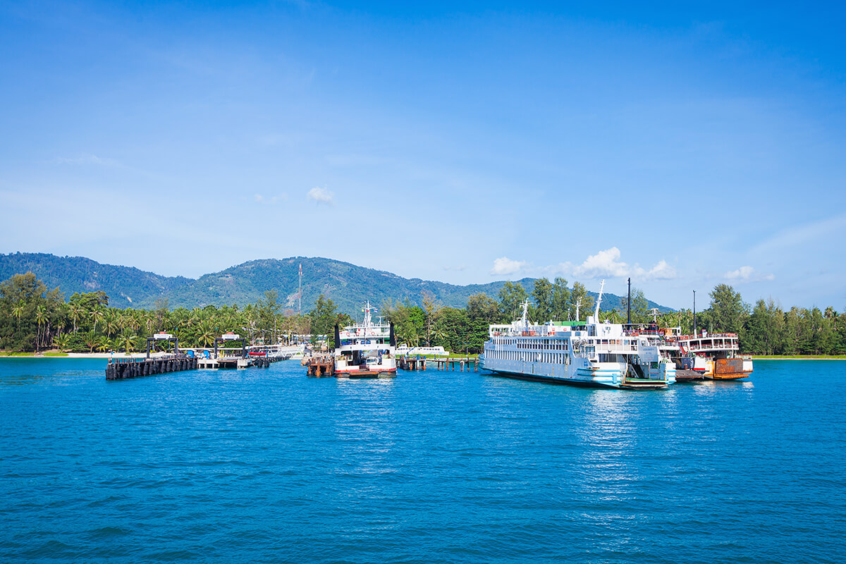 By connecting Flight and Ferry